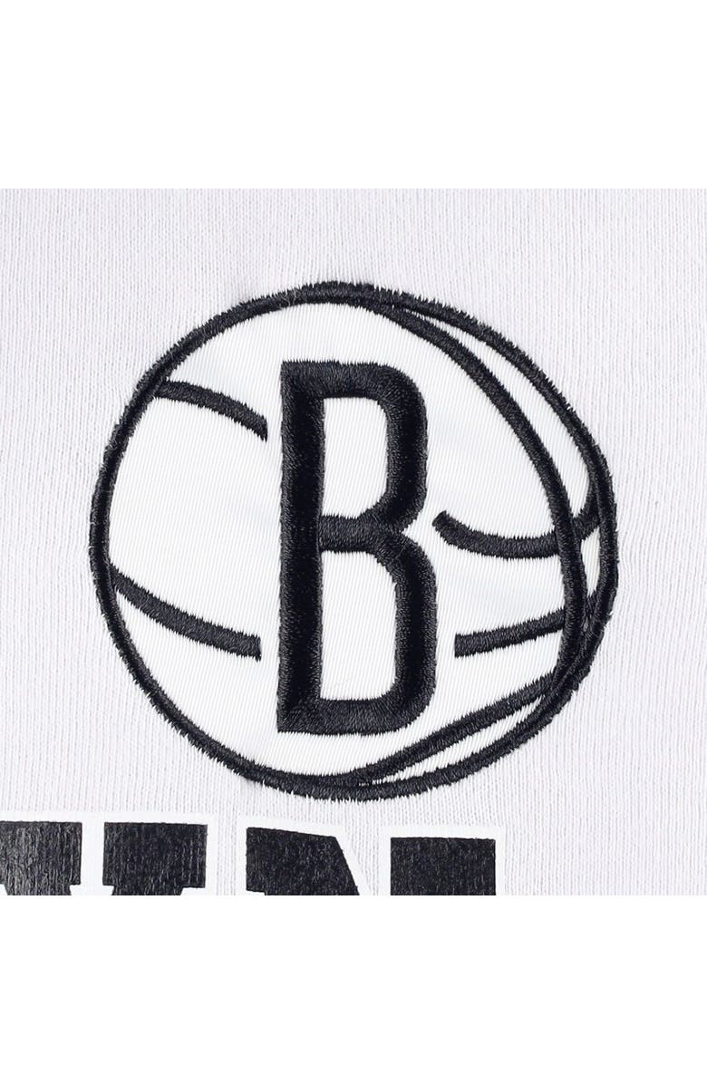 TOMMY JEANS Men's Tommy Jeans White/Black Brooklyn Nets Andrew Split Pullover Hoodie, Alternate, color, White