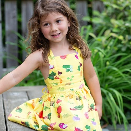 Worthy Threads Girls Tie Back Dress In Farmer's Market