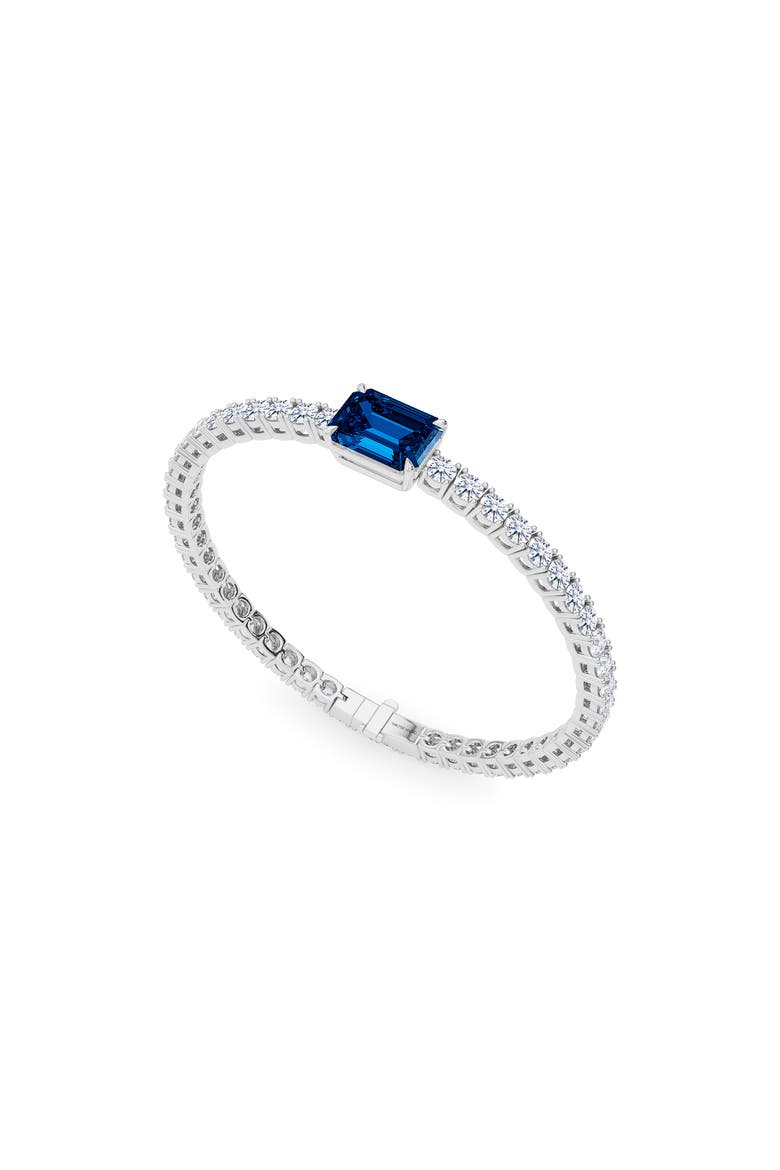 Lab Created Diamond & Sapphire Birthstone Tennis Bracelet, Alternate, color, SAPPHIRE/ 18K WHITE GOLD