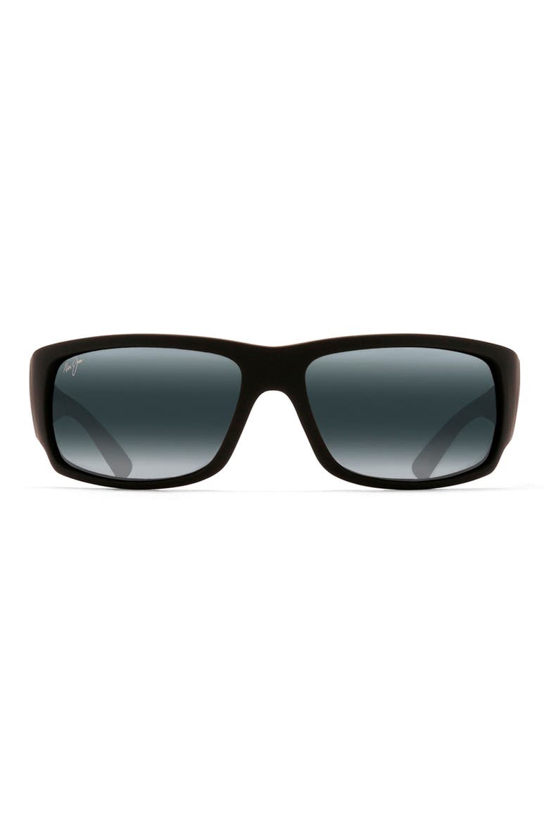 World Cup 64mm Polarized Oversize Sport Sunglasses, Main, color, MATTE BLACK