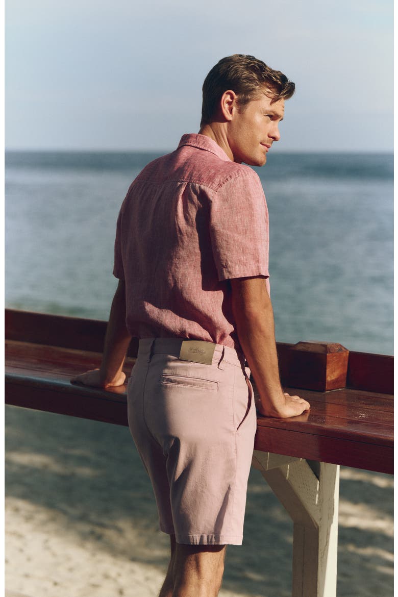 Hampton Slim Fit Twill Chino Shorts, Alternate, color, PINK TWILL