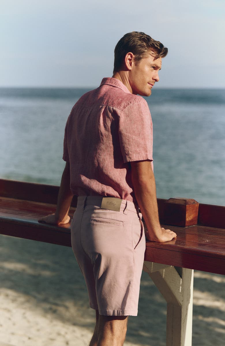 34 Heritage Hampton Slim Fit Twill Chino Shorts, Alternate, color, Pink Twill