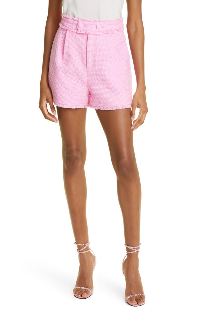 Cinq à Sept Cherryl High Waist Bouclé Shorts, Main, color, 