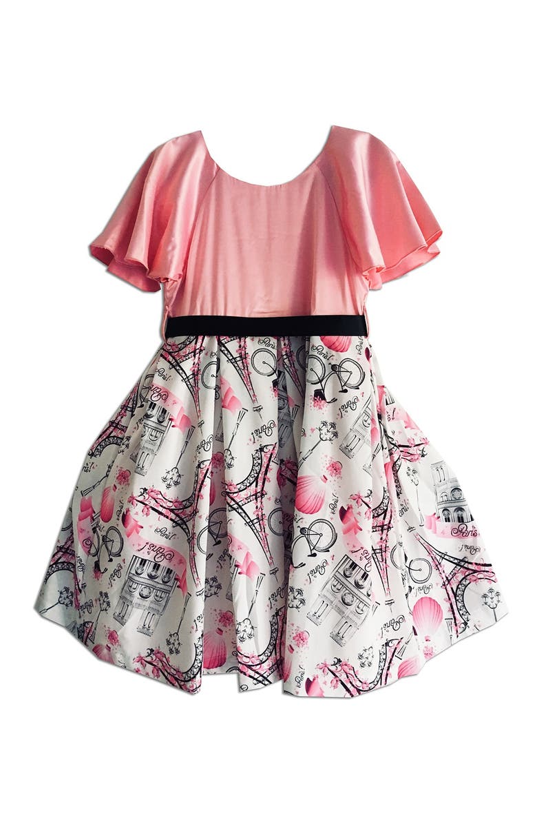 JOE-ELLA Sparkling Wide Sash Dress, Main, color, 