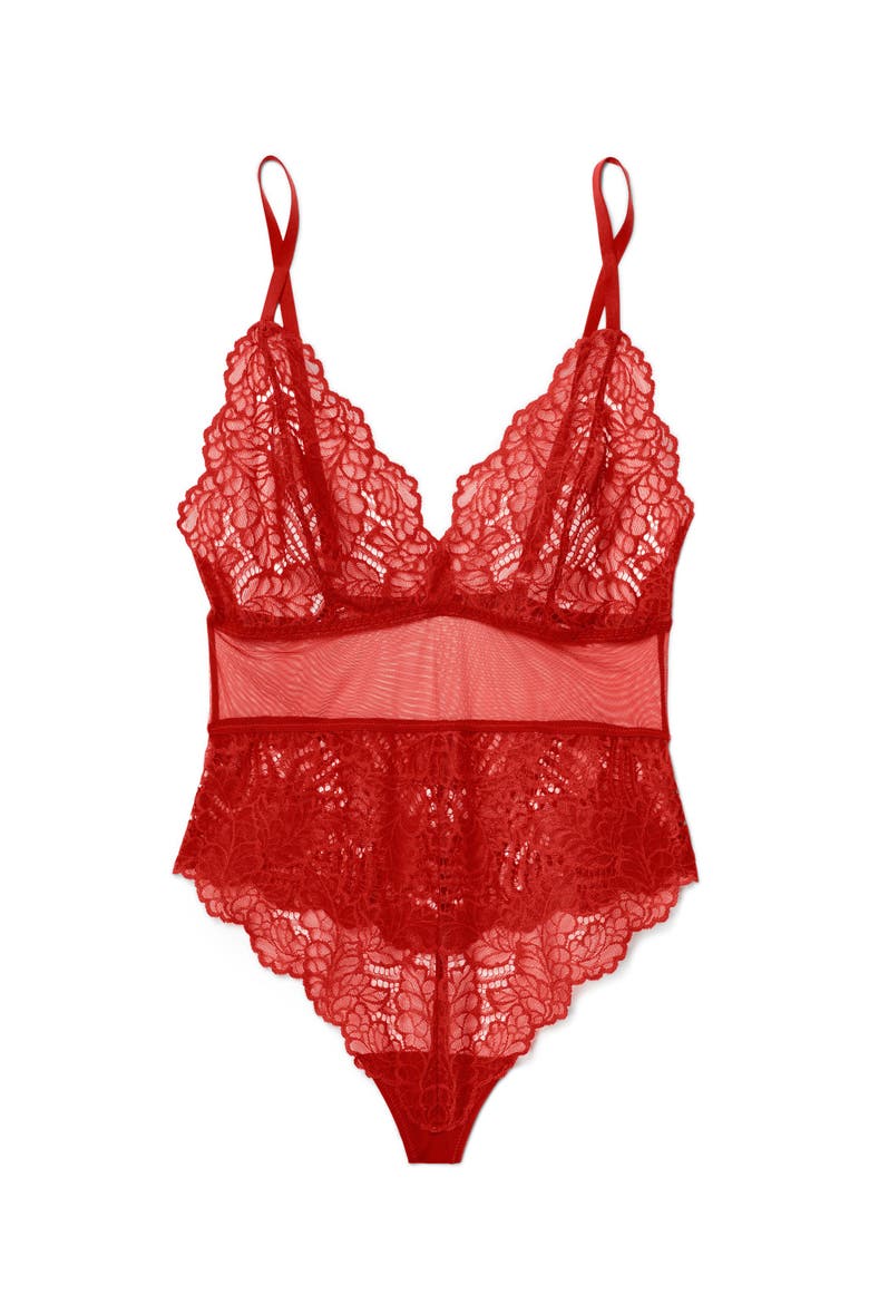 Zora Bodysuit Lingerie, Alternate, color, Dark red