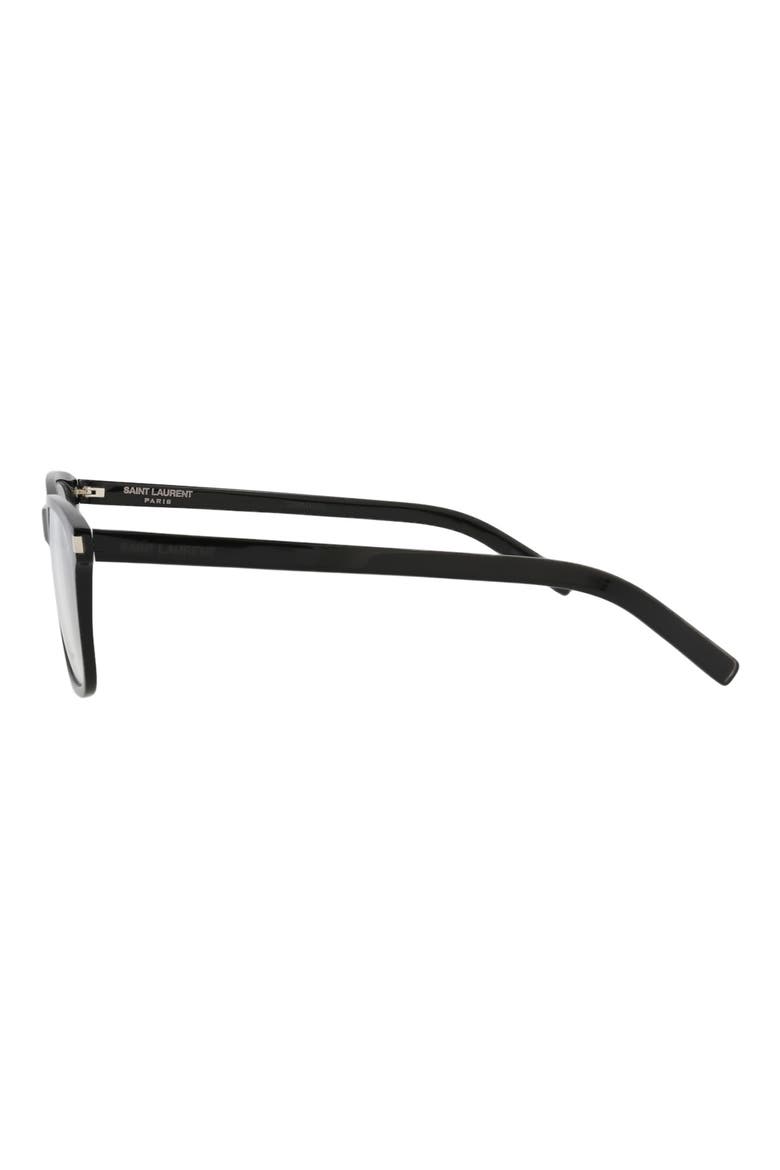 54mm Square Optical Glasses, Alternate, color, BLACK BLACK TRANSPARENT