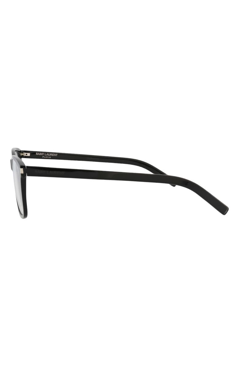 Saint Laurent 54mm Square Optical Glasses, Alternate, color, Black Black Transparent