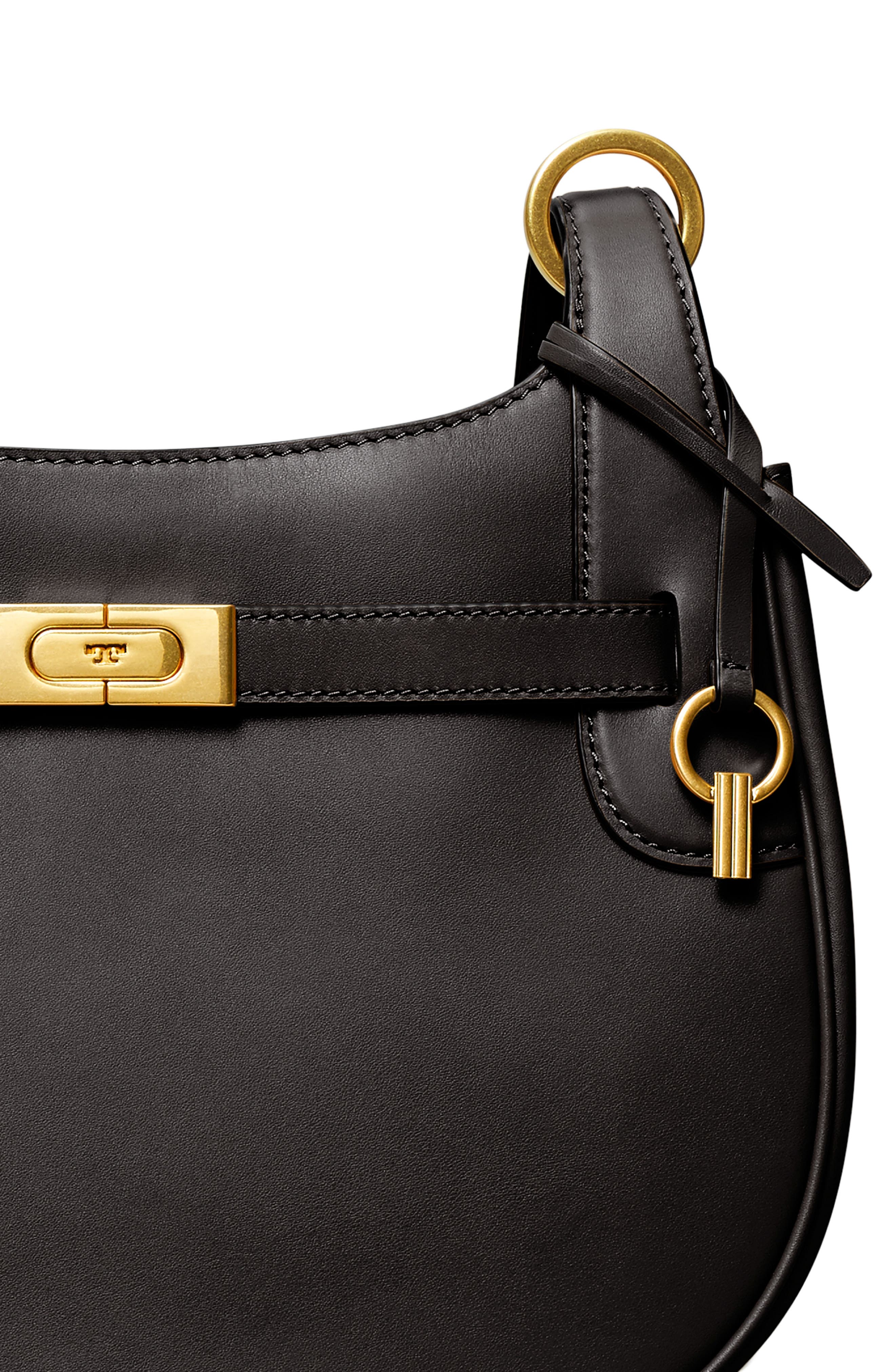 Tory Burch Lee Radziwill Leather Saddle Bag, Alternate, color, 