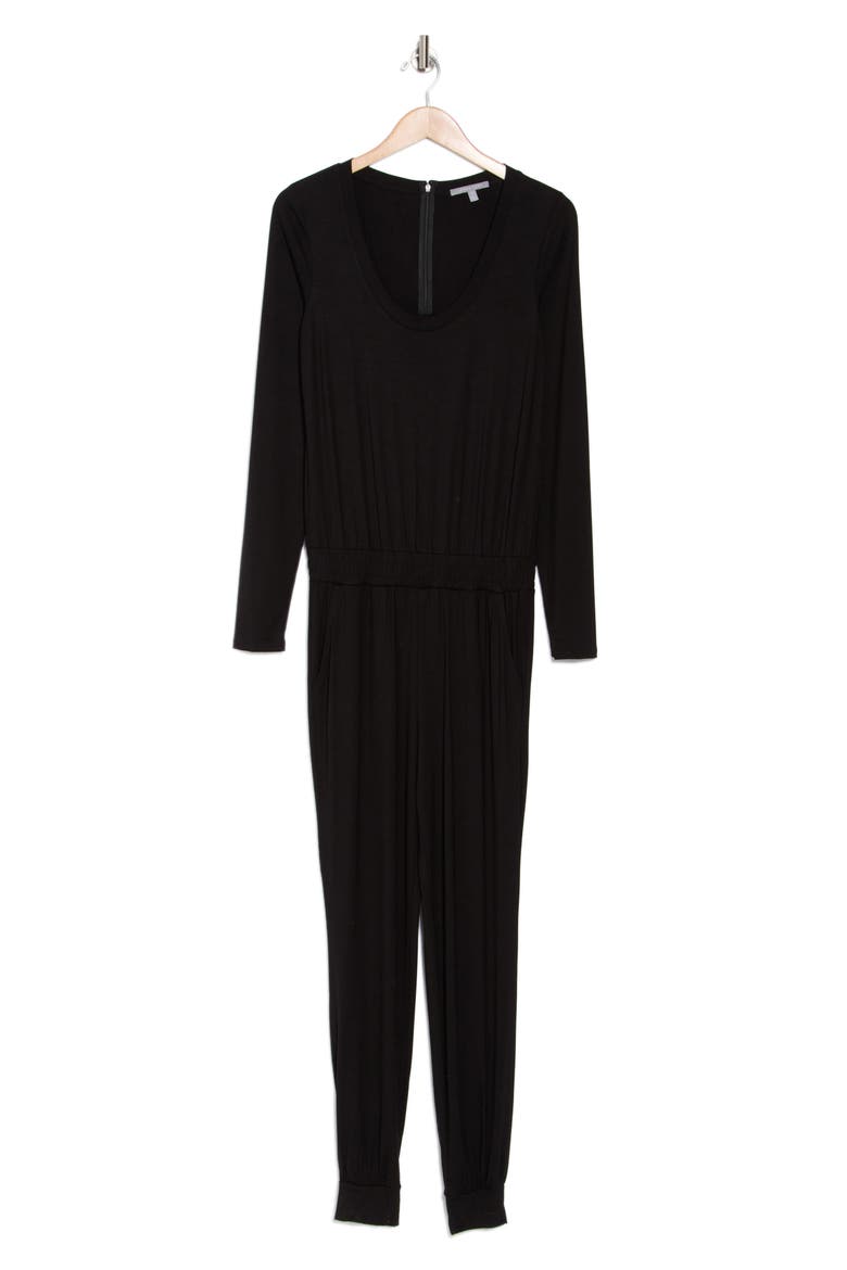 Pondina Long Sleeve Jumpsuit, Alternate, color, BLACK