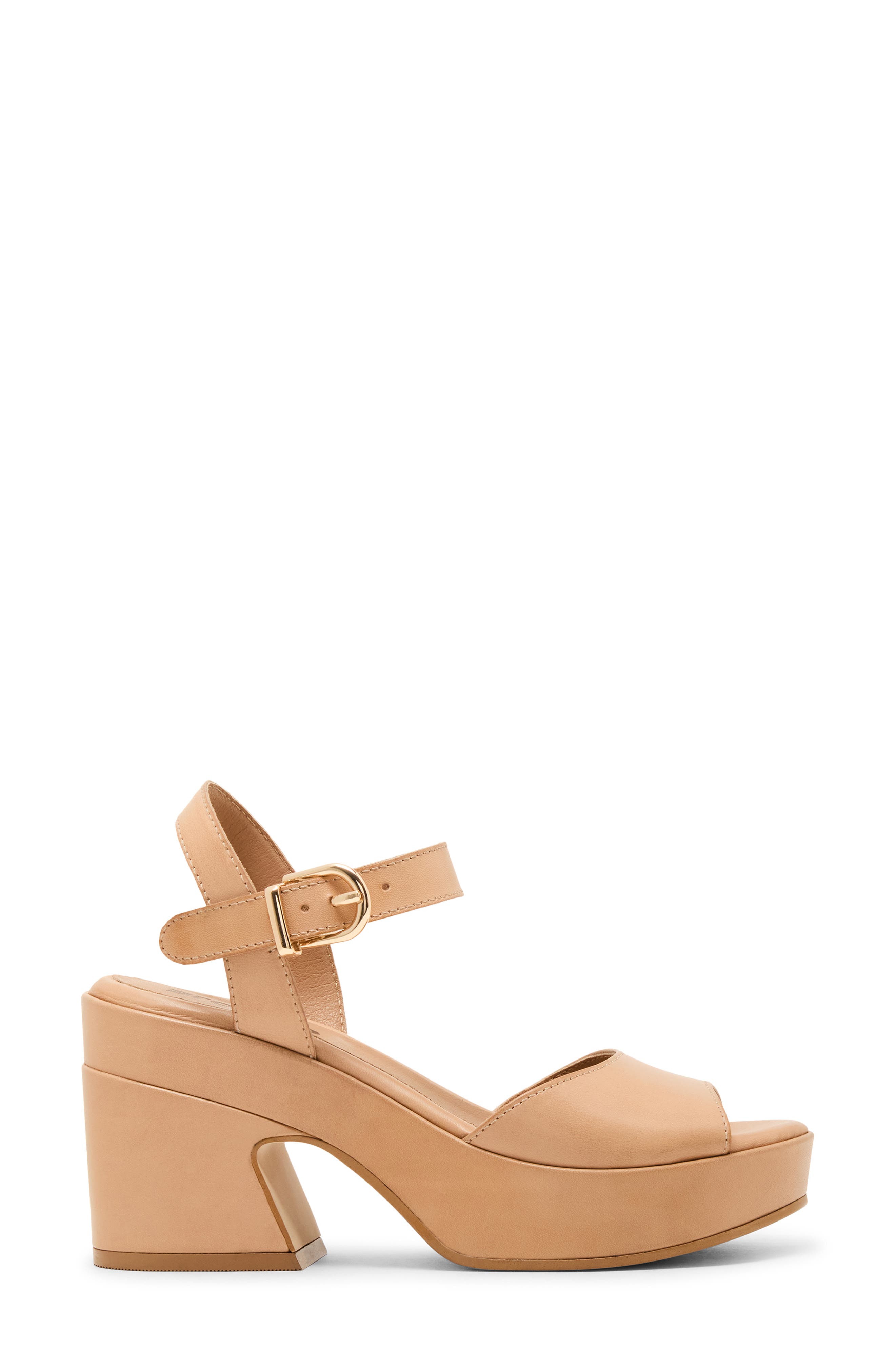 Mona Waterproof Ankle Strap Platform Sandal, Alternate, color, ALMOND LEATHER
