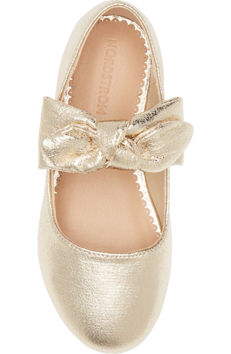 Nordstrom Kids' Clover Mary Jane Flat, Alternate, color, Gold Metallic