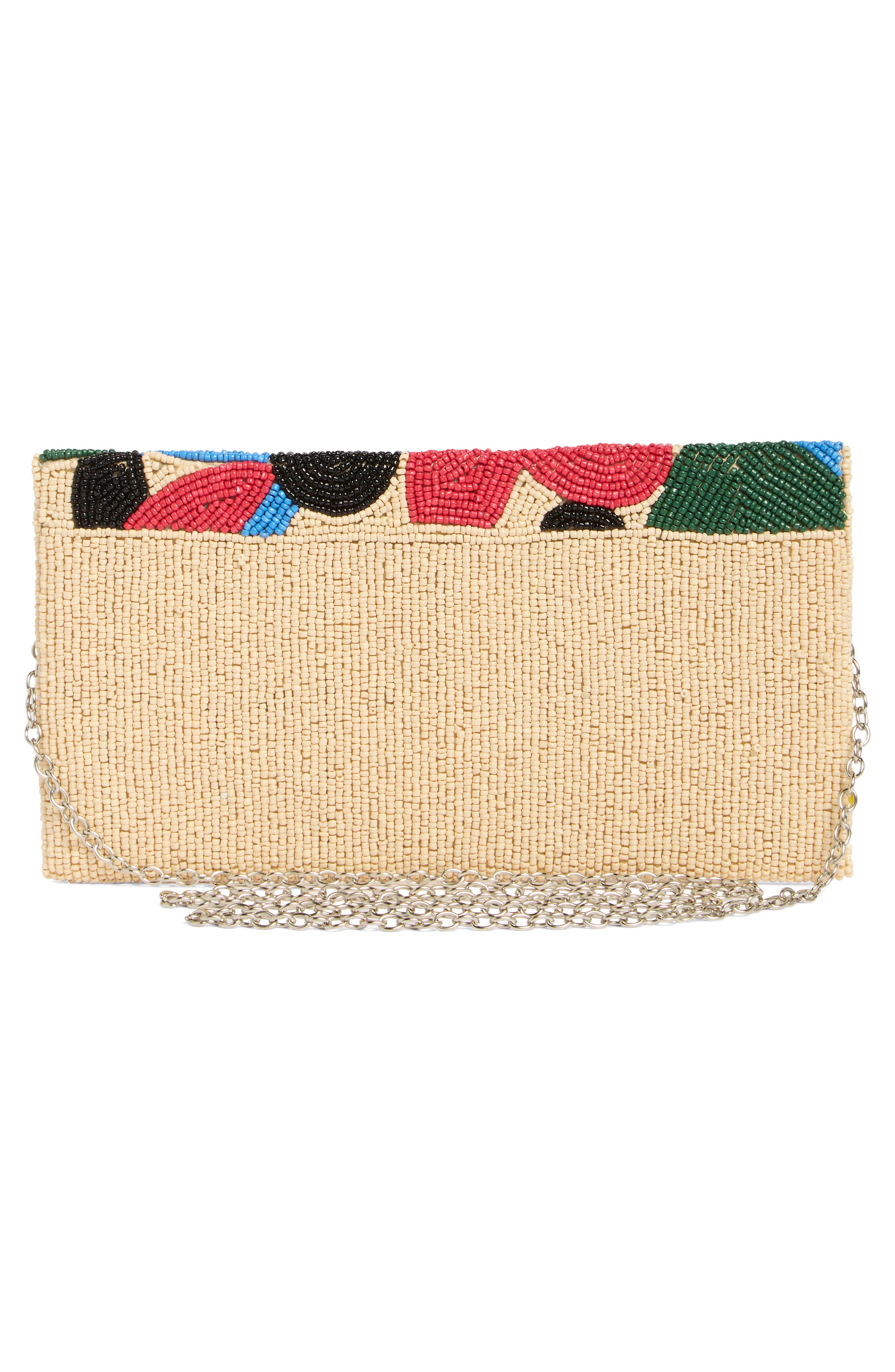 Collection XIIX Geo Floral Beaded Clutch, Alternate, color, Floral Multi