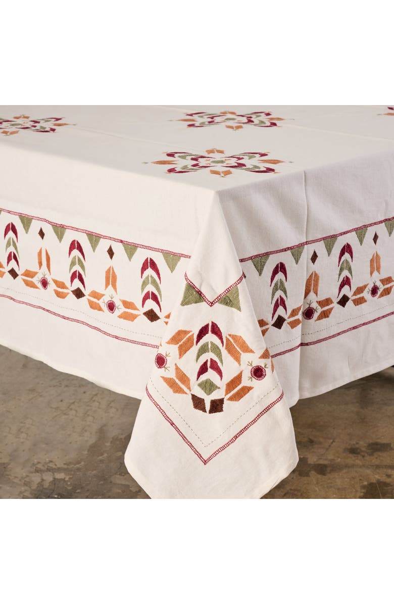 Ten Thousand Villages Jodana Embroidered Tablecloth, Main, color, Beige