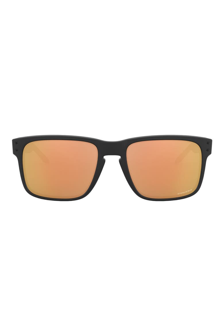 56mm Prizm™ Square Sunglasses, Main, color, RUBBER BLACK