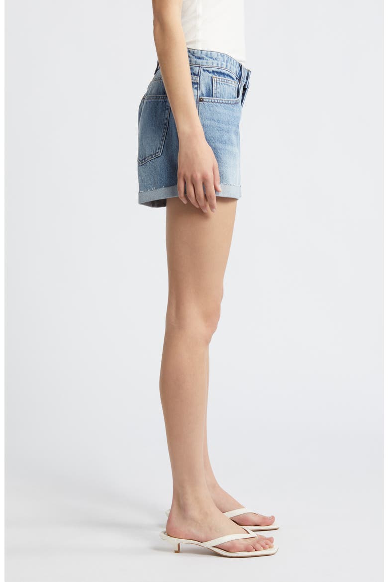 Le Grand Garcon High Waist Denim Shorts, Alternate, color, DIVINE