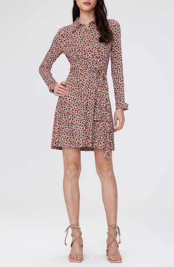 DVF Didi Geo Print Long Sleeve Wrap Shirtdress