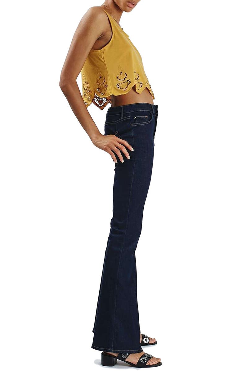 Topshop Embroidered Scallop Swing Tank, Alternate, color, 