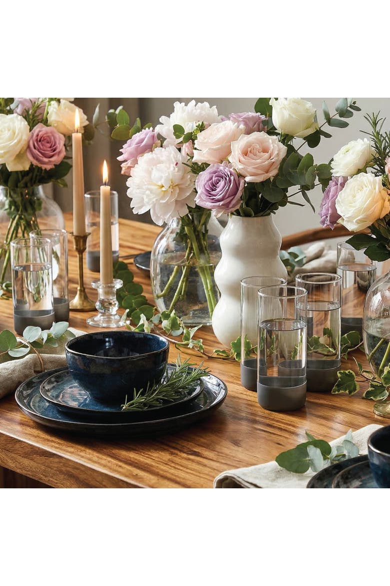 Mirella Stoneware 16-Piece Dinnerware Set with Glasses, Alternate, color, Blue
