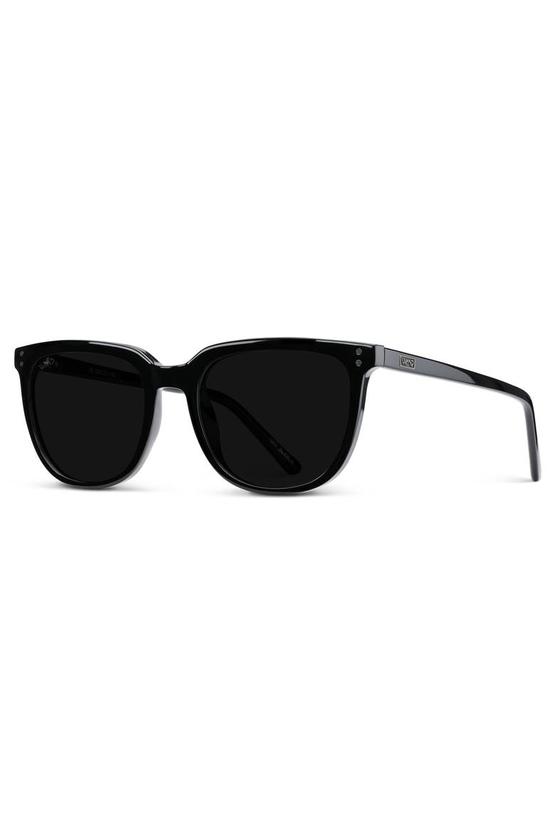 Abner - 52mm Classic Square Polarized Sunglasses, Alternate, color, Black