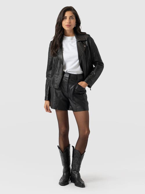 Saint And Sofia Saint + Sofia Bonham Leather Short In Black