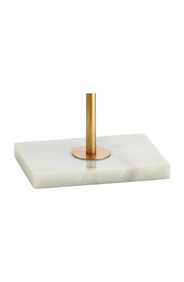 JONATHAN Y Haines Modern Circle Marble/Metal LED Floor Lamp, Alternate, color, Gold Leaf/White