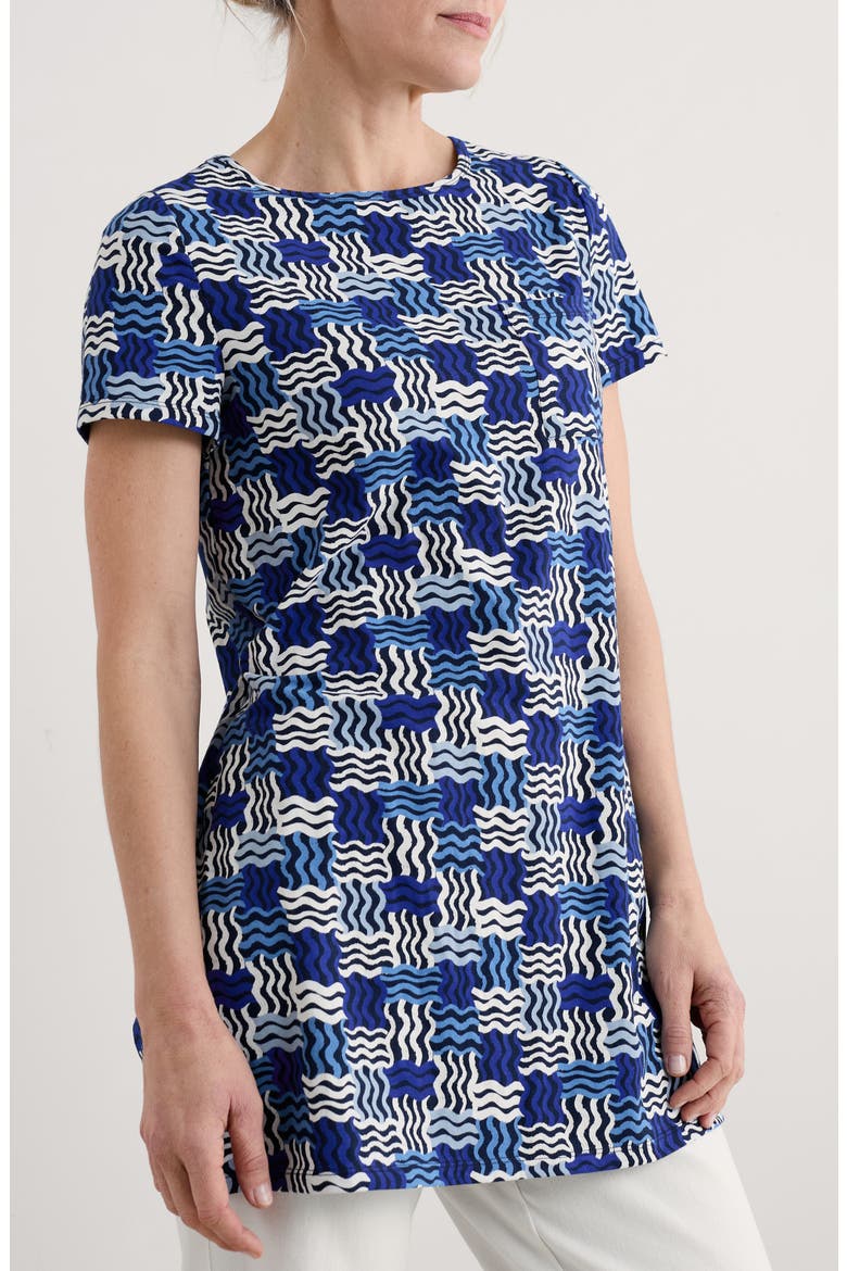 Bowithick Cotton Jersey Tunic, Main, color, WEAVING WAVES YACHT