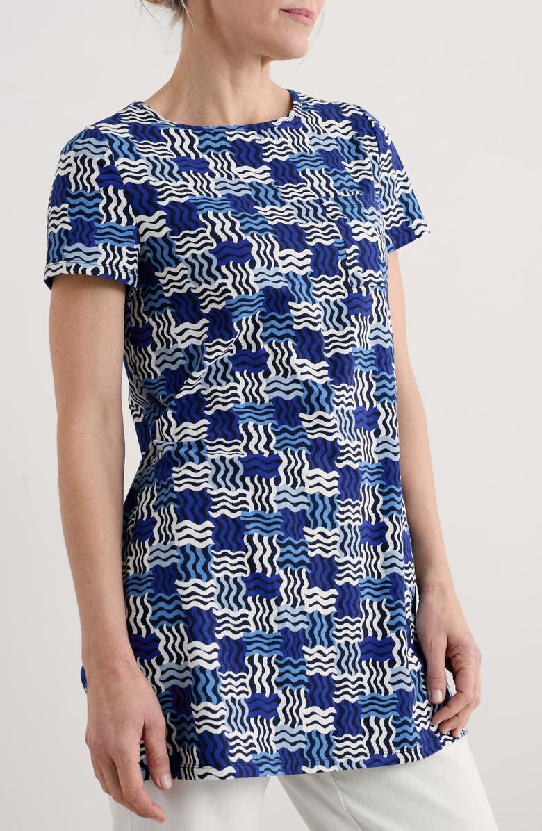 Seasalt Cornwall Bowithick Cotton Jersey Tunic, Main, color, Weaving Waves Yacht