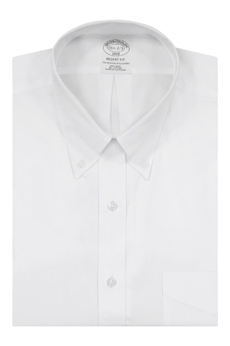 Non-Iron Regent Fit Dress Shirt, Main, color, SOLID WHTE