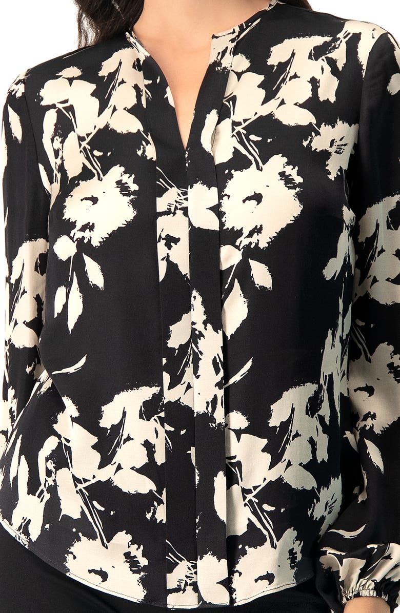 IVONNE Double front Placket Satin Shirt, Alternate, color, Black