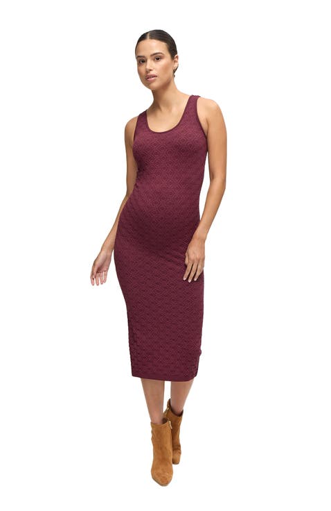 Maternity Sleeveless Seamless Midi Dress