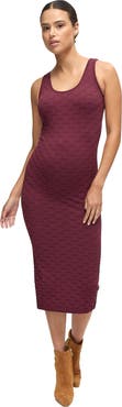 Ingrid & Isabel Textured Bodycon Midi Tank Maternity Dress