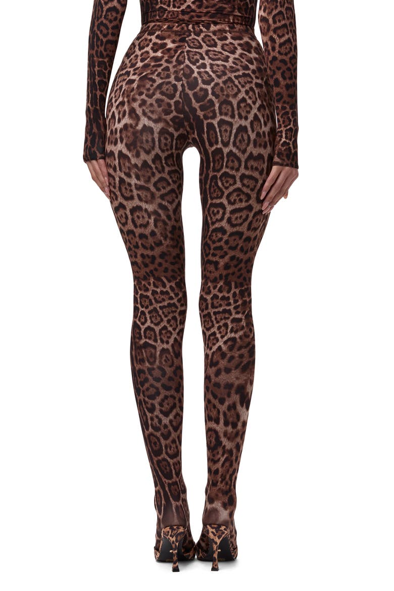 Print Toe Leggings, Alternate, color, BROWN LEOPARD