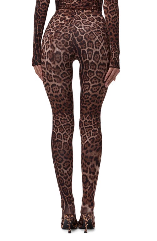 Naked Wardrobe Print Toe Leggings In Animal Print