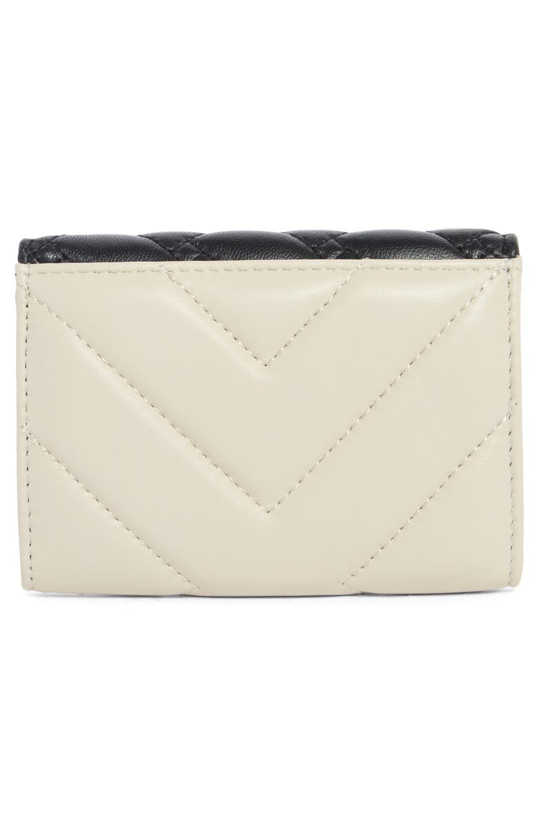 Kurt Geiger London Quilted Leather Flap Wallet, Alternate, color, Charcoal