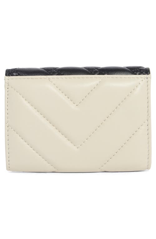 Kurt Geiger London Quilted Leather Flap Wallet In Black