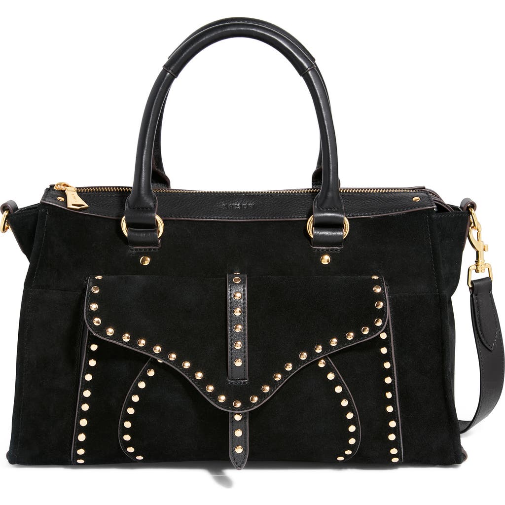 Aimee Armour Leather Satchel In Black