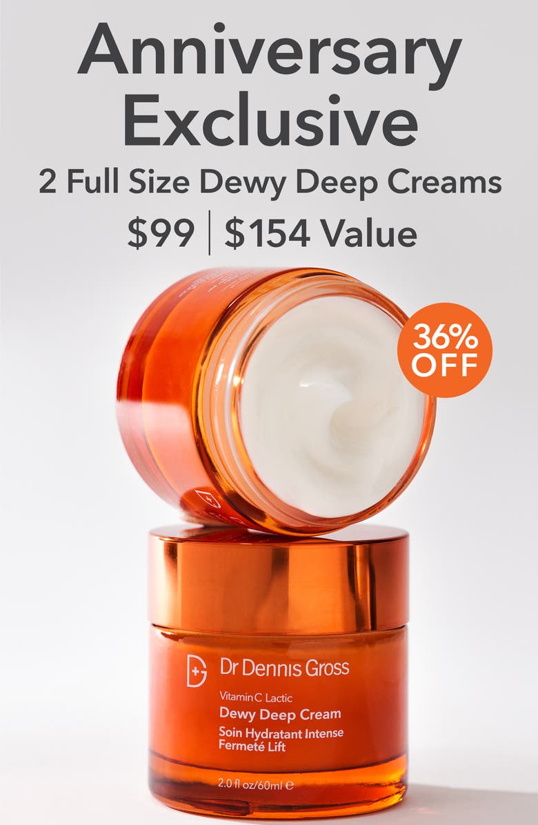 Dr. Dennis Gross Skincare Vitamin C Lactic Dewy Deep Cream Duo $154 Value, Alternate, color,