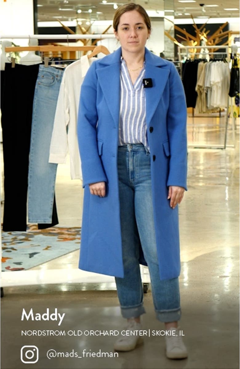 Notch Collar Wool Blend Coat, sales video thumbnail