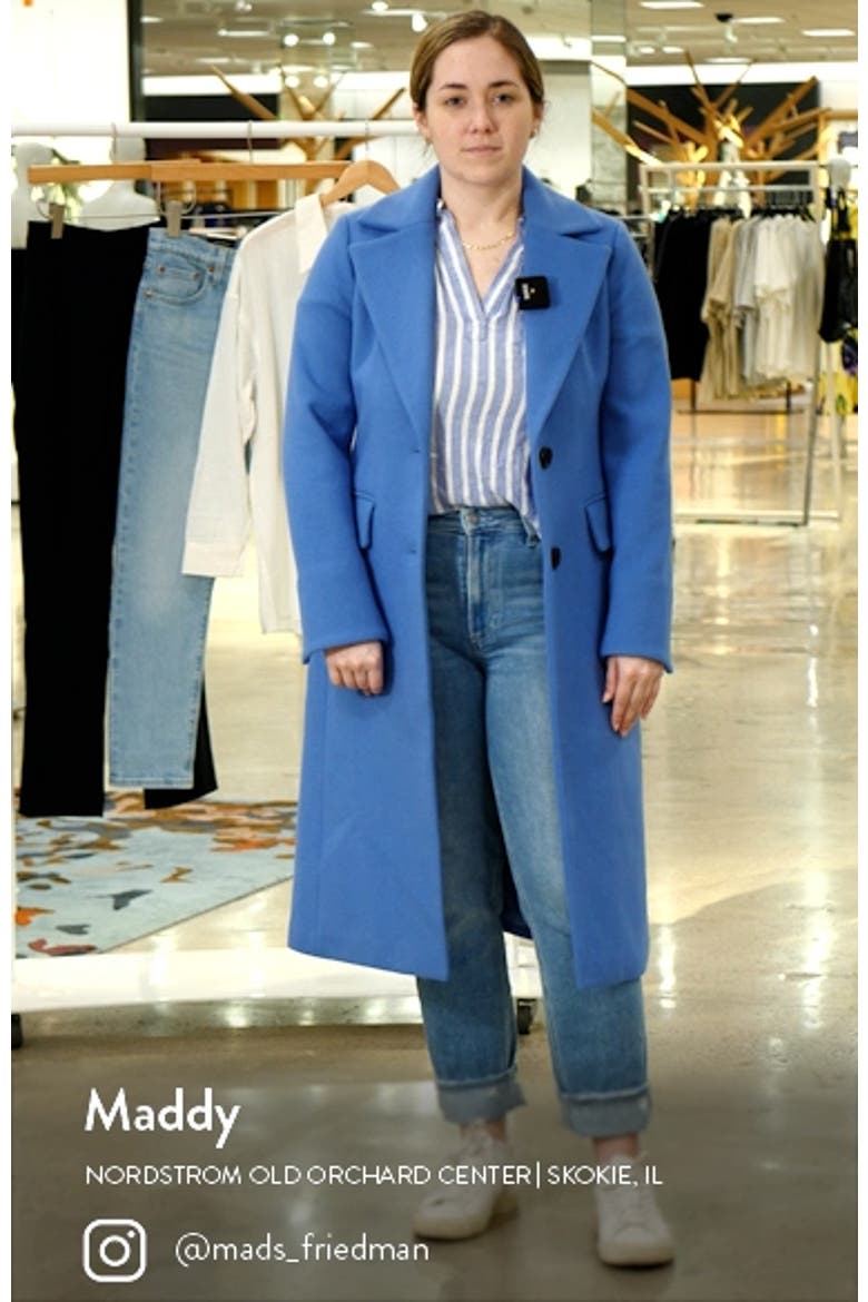 Notch Collar Wool Blend Coat video