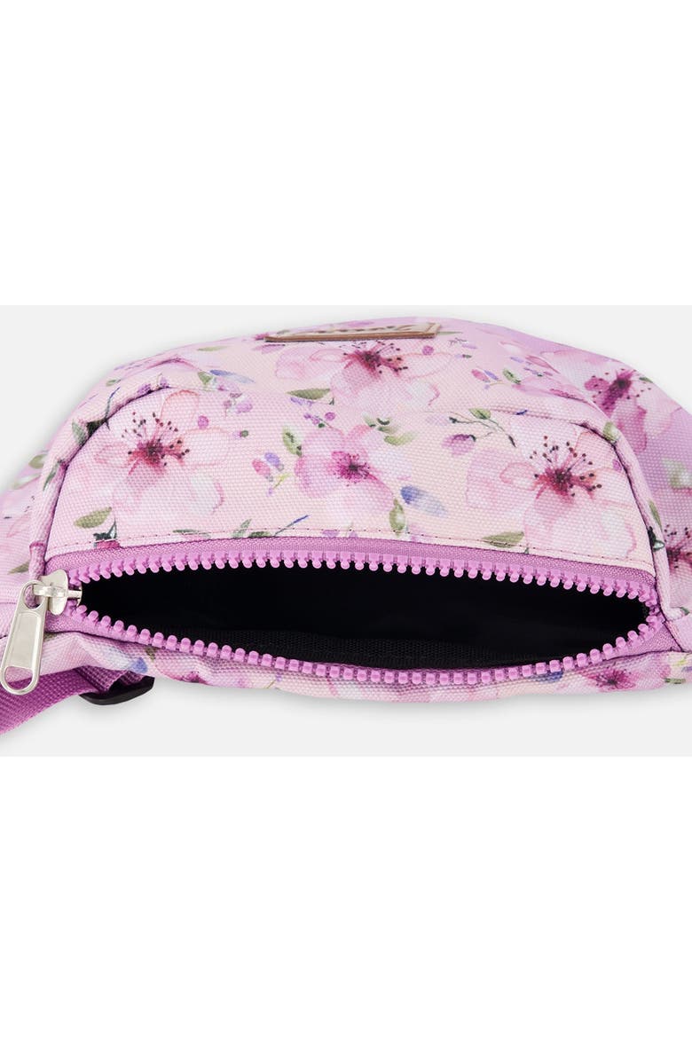 Deux par Deux Adjustable Straps Flower Fanny Pack, Alternate, color, Purple Floral Print