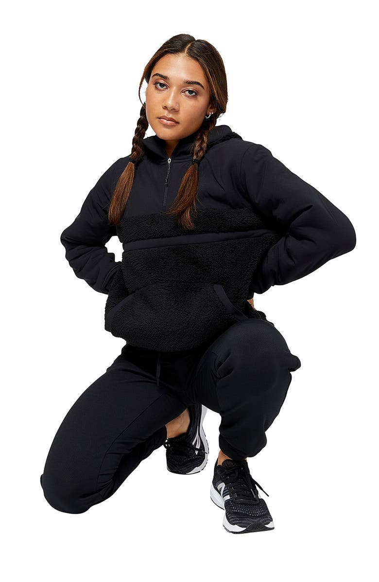 New Balance Q Speed Water Repellent Mixed Media Half Zip Jacket, Alternate, color, 