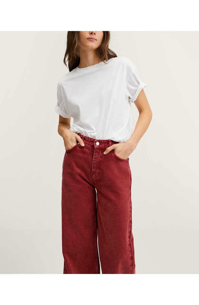 MANGO High Waist Wide Leg Jeans, Alternate, color,