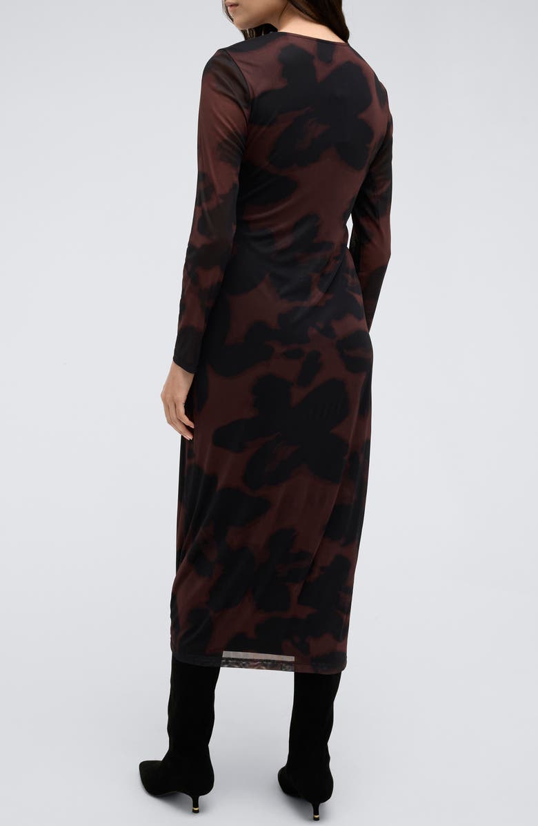 Kenneth Cole Side Knot Long Sleeve Maxi Dress, Alternate, color, 