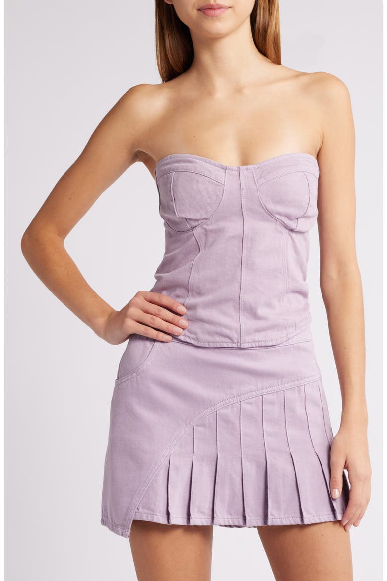 Denim Corset Top, Main, color, FOGGY LAVENDER