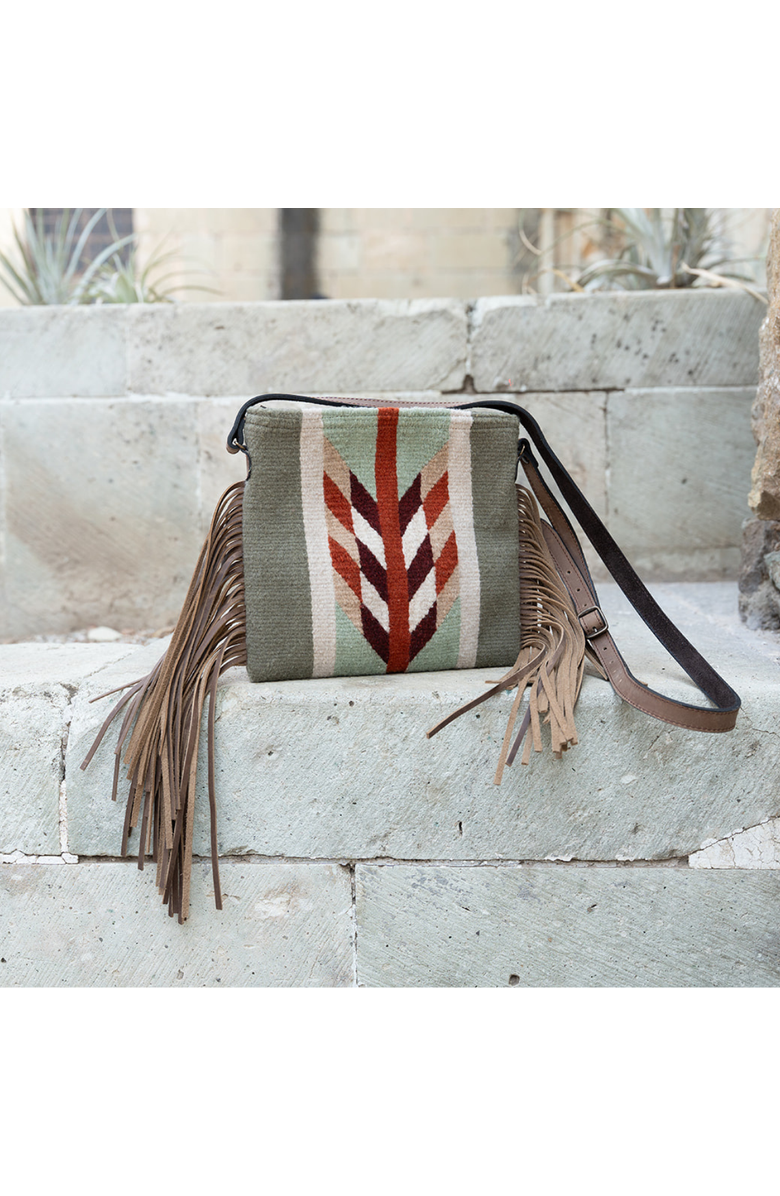 Amasouk Tierra Verde Fringe Crossbody, Alternate, color, Red