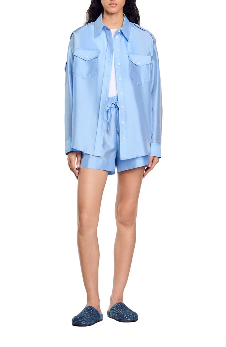 SANDRO Loose-fit satin shirt, Alternate, color,