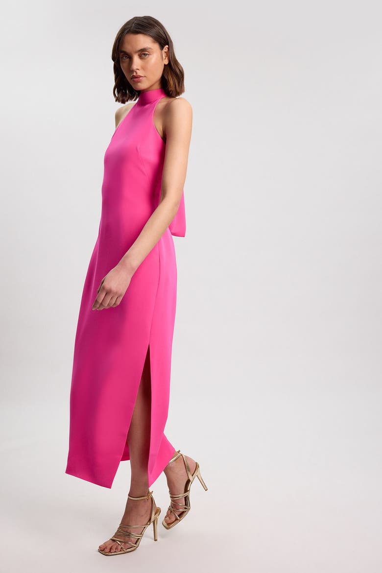 Soft Tailored Halter Maxi Dress, Alternate, color, Pink
