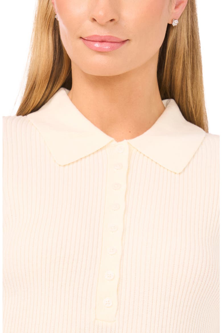 Jalia Rib Polo Sweater, Alternate, color, BUTTERCREAM