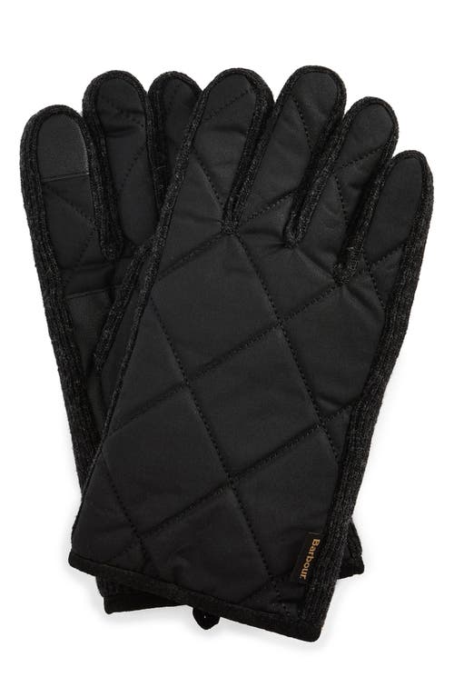 Barbour Westerndale Quilted Touchscreen Gloves In Black