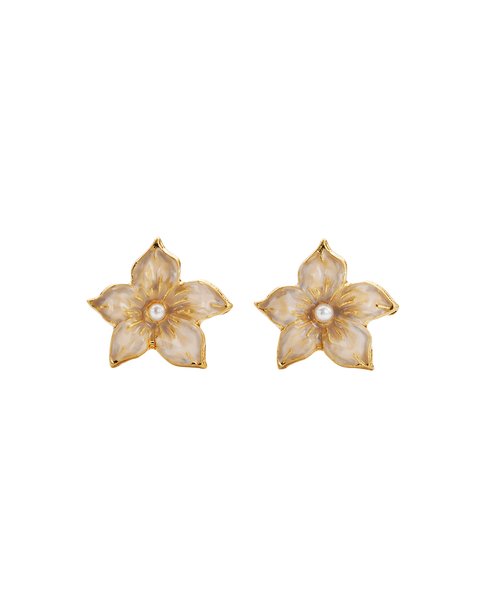 Jasmine & Pearl Stud Earrings